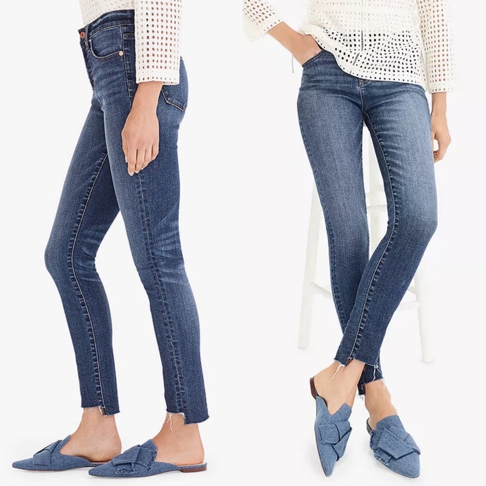 NWT J. Crew High Rise Toothpick Jeans with Step hem